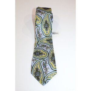 THE BOMBAY STORE PAISLEY SILK NECKTIE TIE Blue Yellow